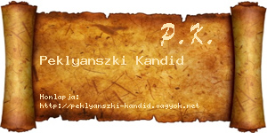 Peklyanszki Kandid névjegykártya